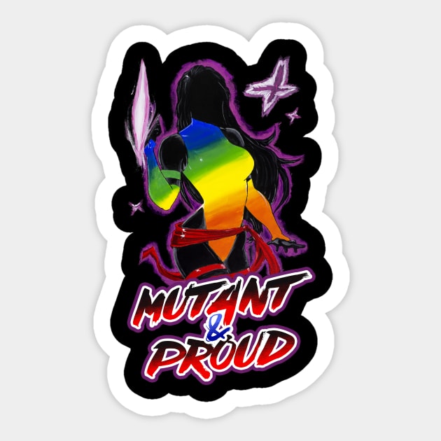 Psylocke - Mutant & Proud Sticker by Jgordonart